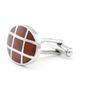 Oval Checkered Wood  Cufflinks