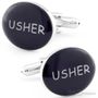 Oval Usher Black Wedding Cufflinks