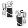 Palladium And Black Golf Bag Cufflinks