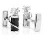 Palladium And Black Golf Bag Cufflinks