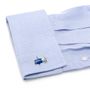 Palladium And Blue Golf Bag Cufflinks
