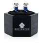Palladium And Blue Golf Bag Cufflinks