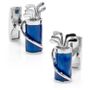 Palladium And Blue Golf Bag Cufflinks