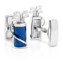 Palladium And Blue Golf Bag Cufflinks