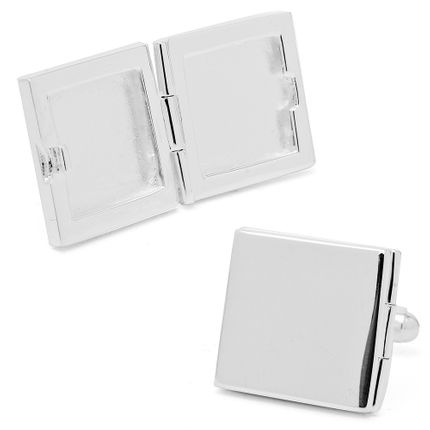 Palladium Engravable Locket Cufflinks