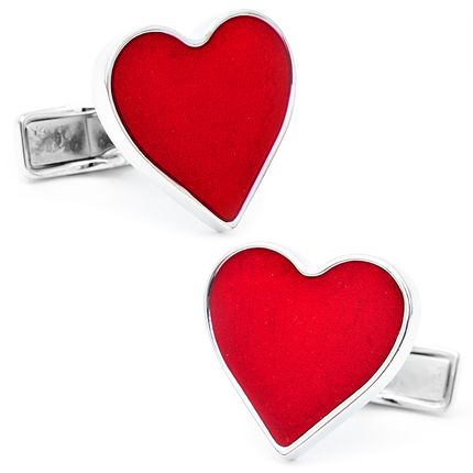Palladium Heart Cufflinks