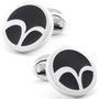 Patchwork Round Paint Series Black Cufflinks