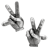 Peace Sign Hand Cufflinks