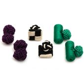 Peacock Silk Knot Combo Cufflinks