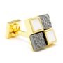 Pearl and Hematite Quad on Gold Cufflinks