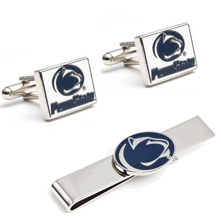 Penn State University Nittany Lions Cufflinks And Tie Bar Gift Set