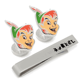 Peter Pan Cufflinks and Tie Bar Gift Set