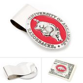 Pewter Arkansas Razorbacks Money Clip