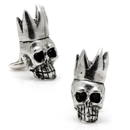 Pewter King Skull Cufflinks