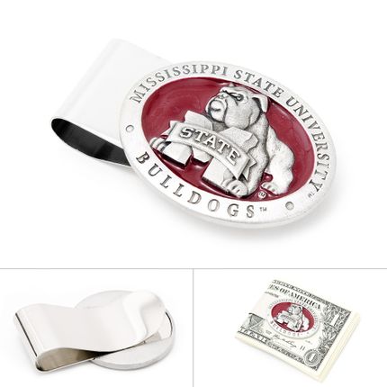 Pewter Mississippi State Bulldogs Logo Money Clip