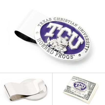 Pewter TCU Horned Frog Money Clip