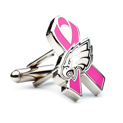 Philadelphia Eagles Breast Cancer Awareness Cufflinks