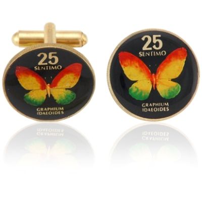 Philippines Butterfly Coin Cuff Links