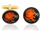 Phillipines Small Eagle Coin Cuff Links