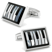 Piano Keys Onyx And Mother Of Pearl Cufflinks