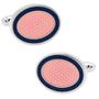 Pink and Navy Oval Outline Cufflinks