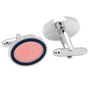 Pink and Navy Oval Outline Cufflinks