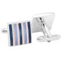 Pink and Navy Striped Square Cufflinks