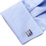 Pink and Navy Striped Square Cufflinks