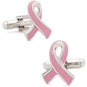 Pink Awareness Ribbon Cufflinks