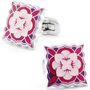 Pink Blossom Flower Shield Cufflinks