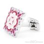 Pink Blossom Flower Shield Cufflinks