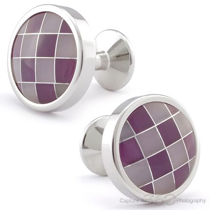 Pink Check Plaid Cufflinks