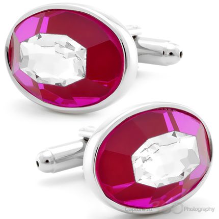 Pink Crystalized Cufflinks