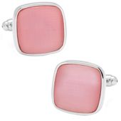 Pink Fiber Optic Cushion Cufflinks