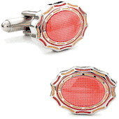 Pink Framed Oval Cufflinks