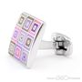 Pink Lavender Abstract Checkered Cufflinks