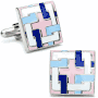 Pink Locked Squares Cufflinks