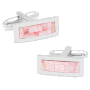 Pink MOP Tile Mosaic Bar Cufflinks