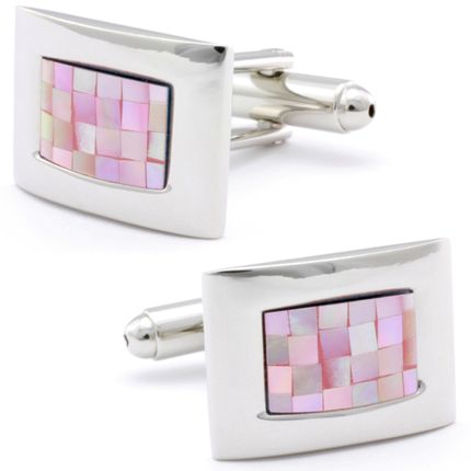 Pink Mother Of Pearl Cufflinks