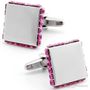 Pink Silver Box Cufflinks