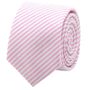 Pink Striped Cotton Skinny Tie