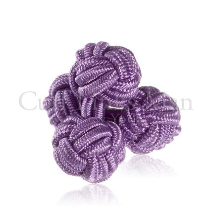 Plum Purple Silk Knot Cuff Links