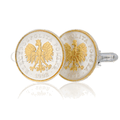 Polish 5-Groszy Eagle With Crown Cufflinks