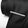 Polished Silver Inlaid Two Tone Tie Clip