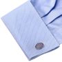 Purple and Green Oval Repp Stripe Cufflinks