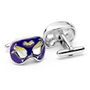 Purple And Yellow Mardi Gras Venetian Mask Cufflinks