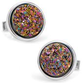Purple Druzy Cufflinks