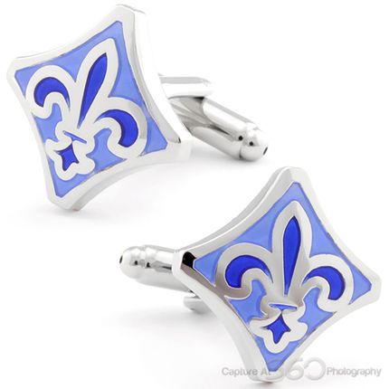 Purple French Flower Cufflinks