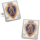Purple Heart Stamp Cufflinks