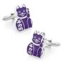Purple Lucky Cat Cufflinks